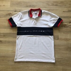 PHILIPPINES REPUBLIC White and Black Polo Shirt